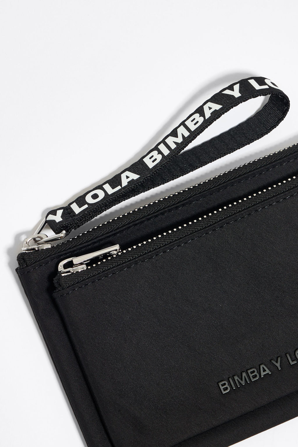 Black nylon double purse