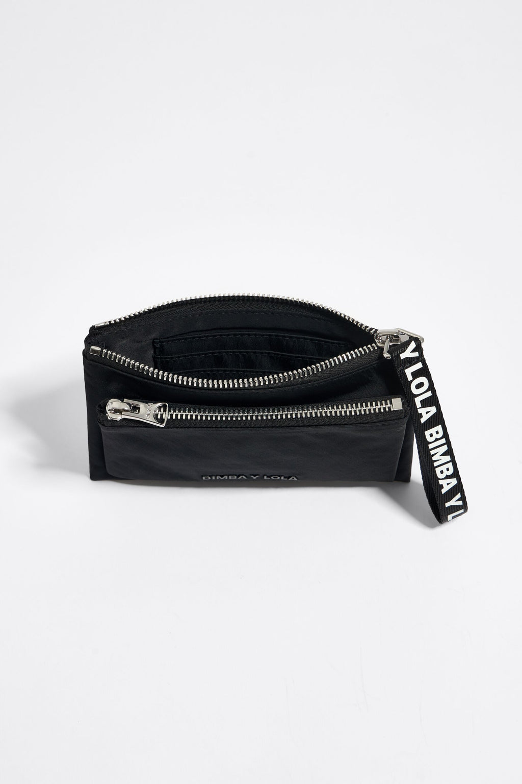 Black nylon double purse