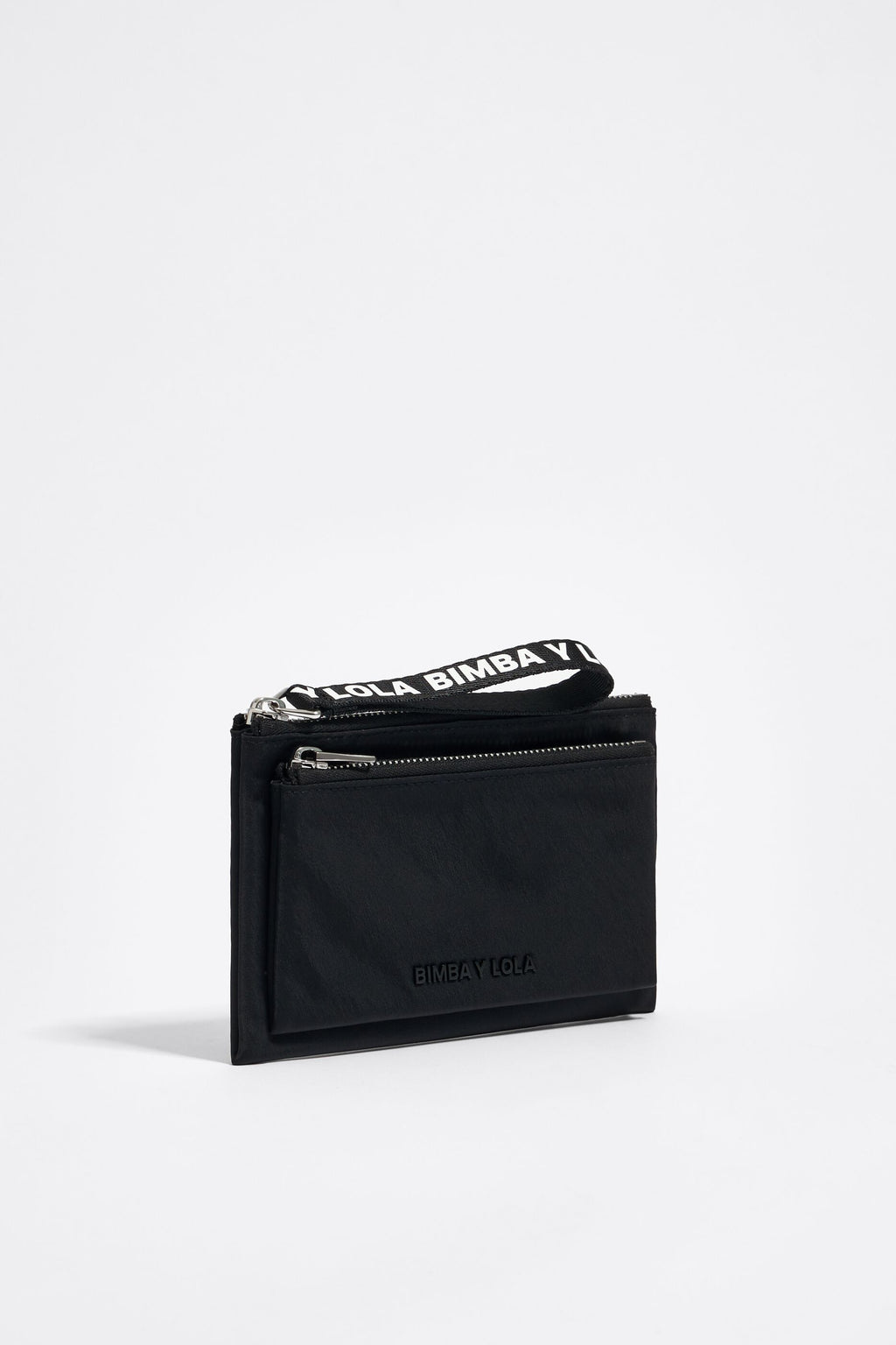 Black nylon double purse