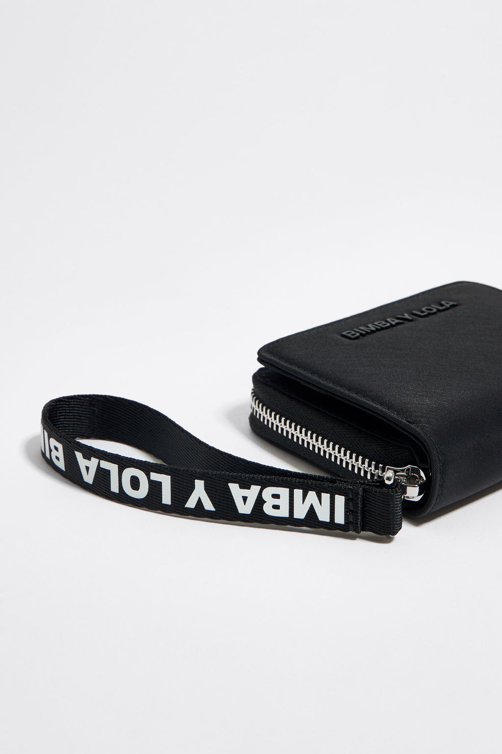 Black nylon flap purse