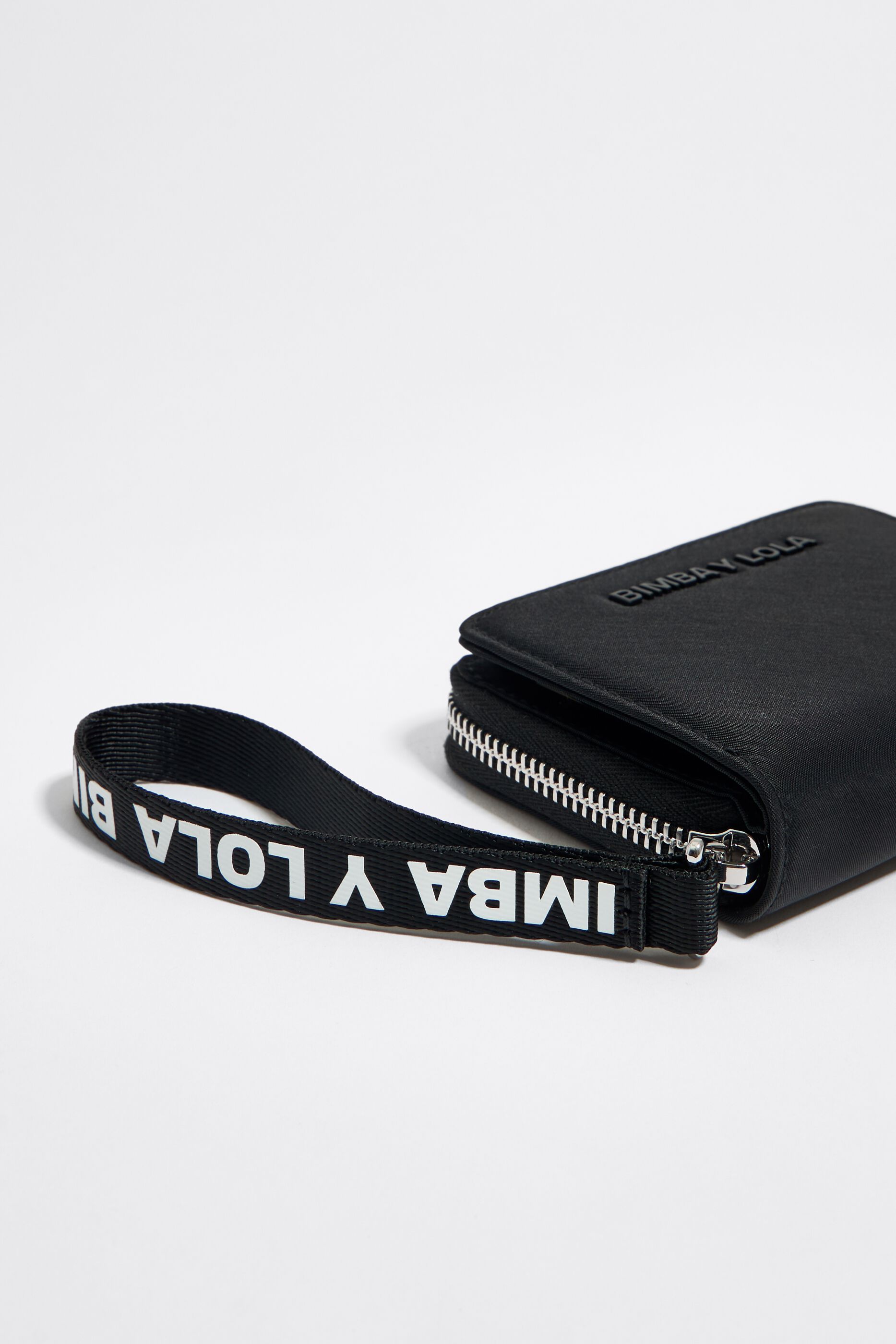 Black nylon flap purse