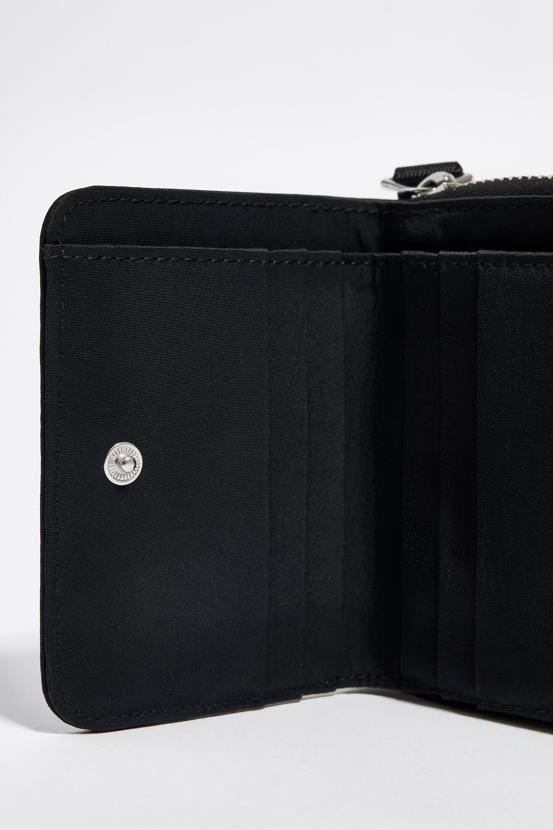 Black nylon flap purse