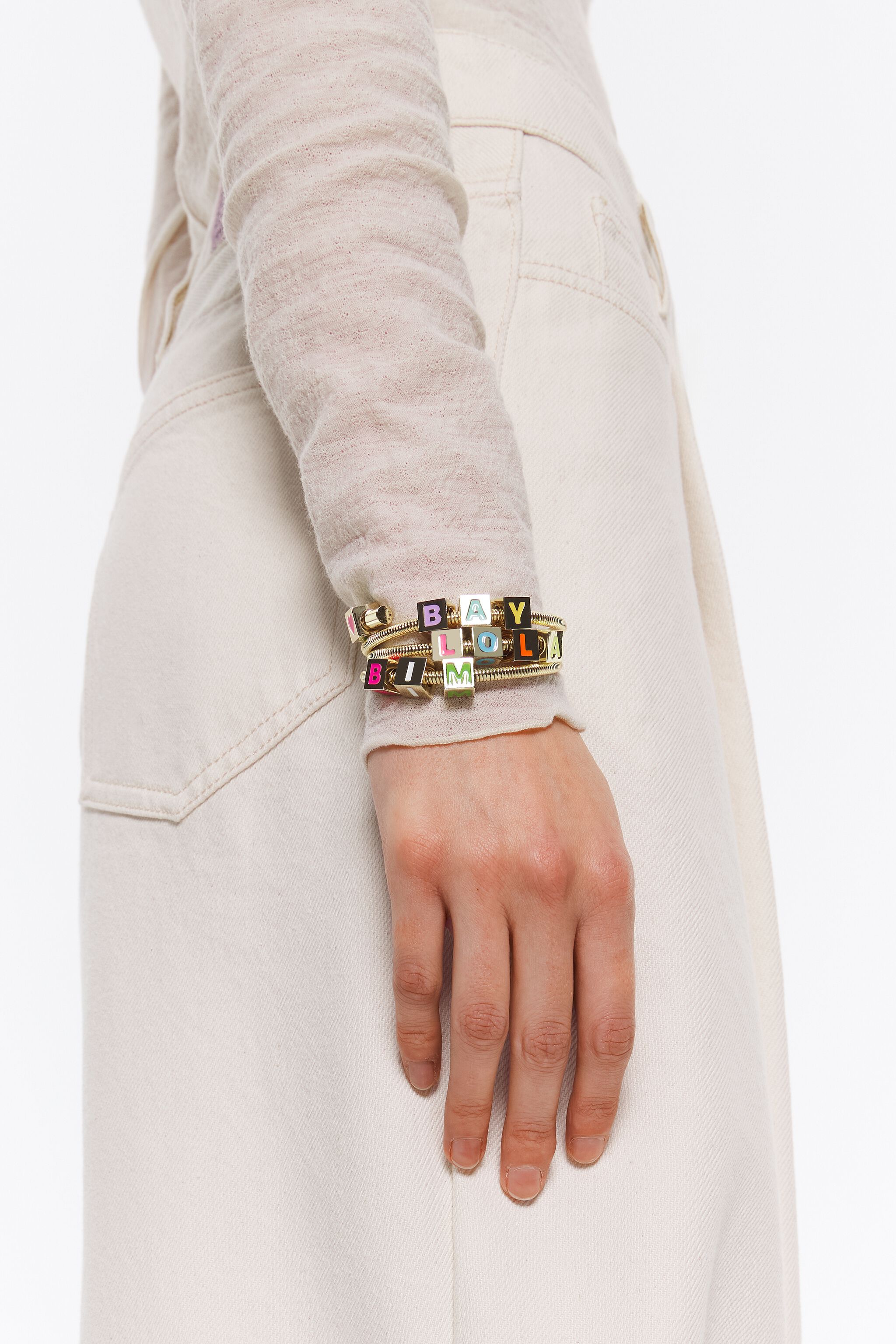 Golden coil chain Logo bracelet