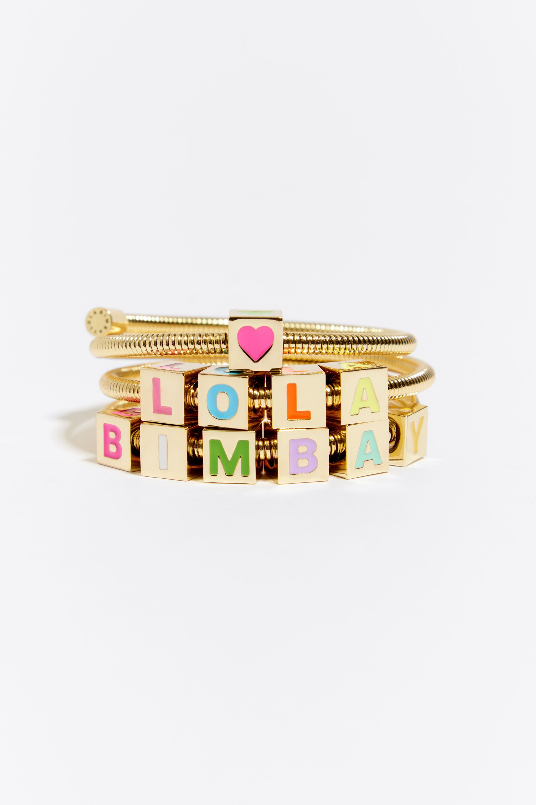 Golden coil chain Logo bracelet