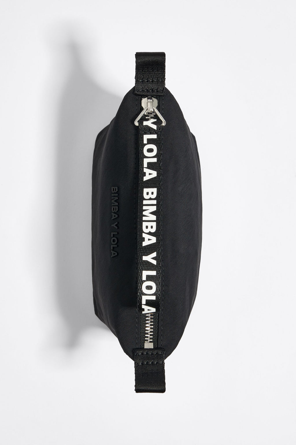 Small black nylon trapezium make-up case