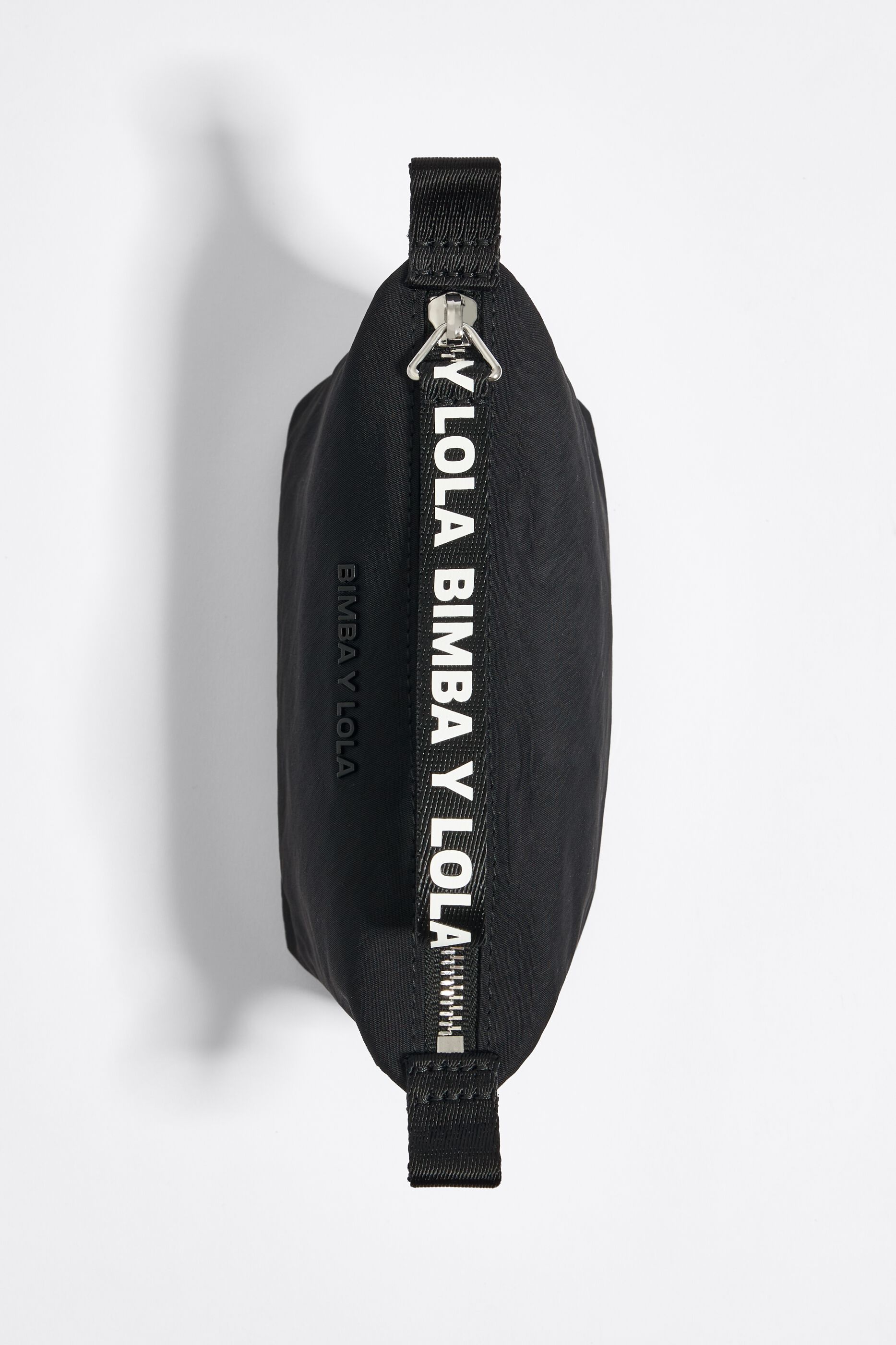 Small black nylon trapezium make-up case