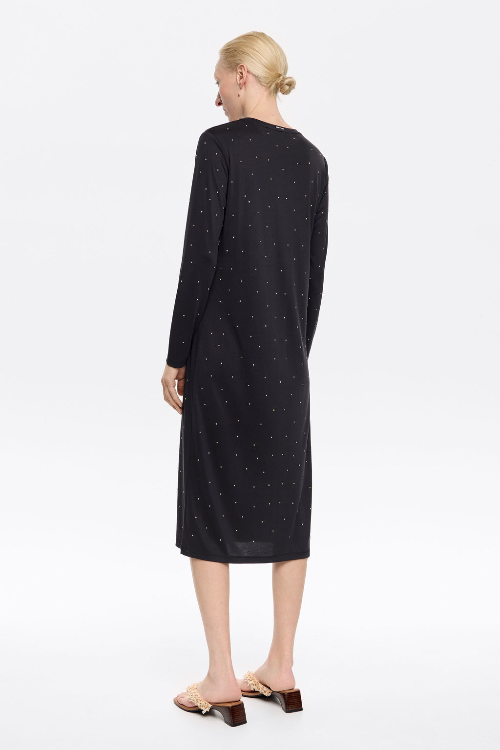 Flowing dress anthracite glitter