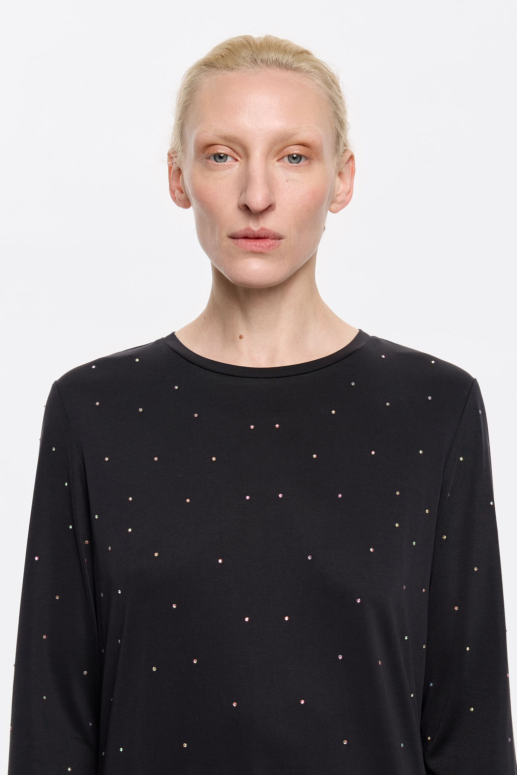 Flowing dress anthracite glitter