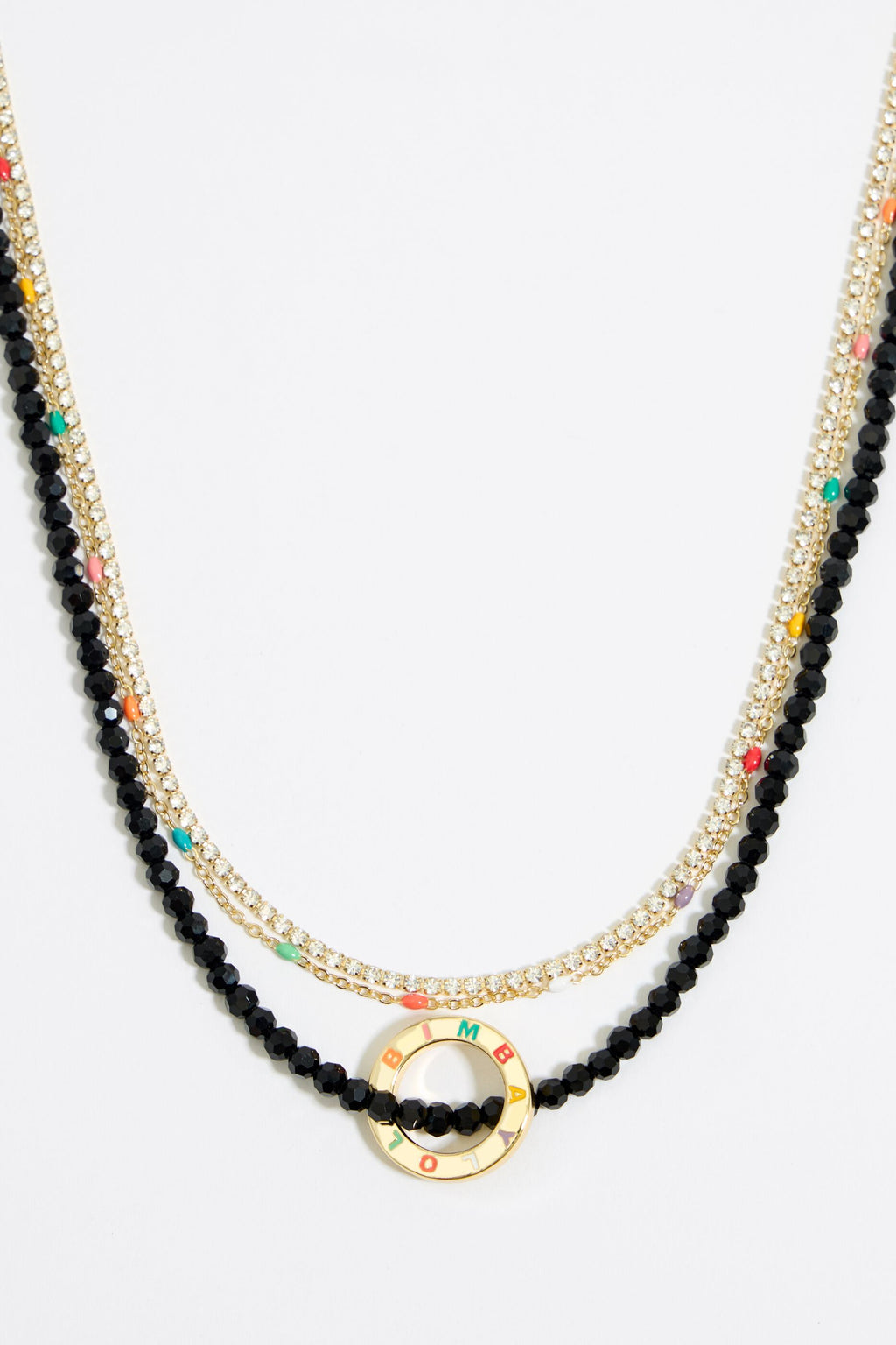 Golden chain crystal necklace