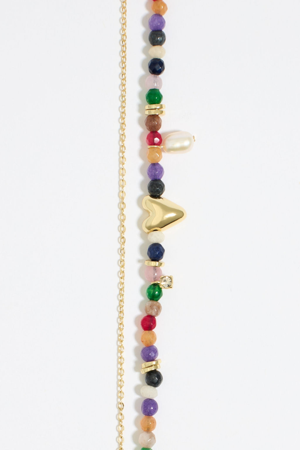 Golden heart and stones necklace