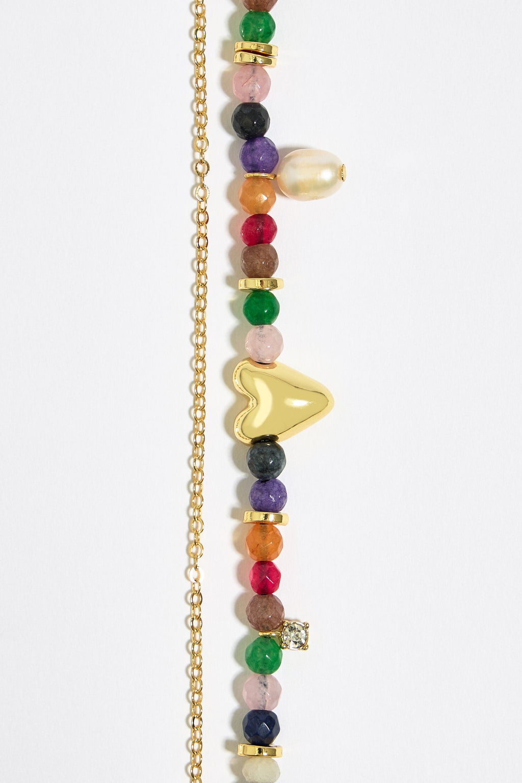 Golden heart and stones bracelet