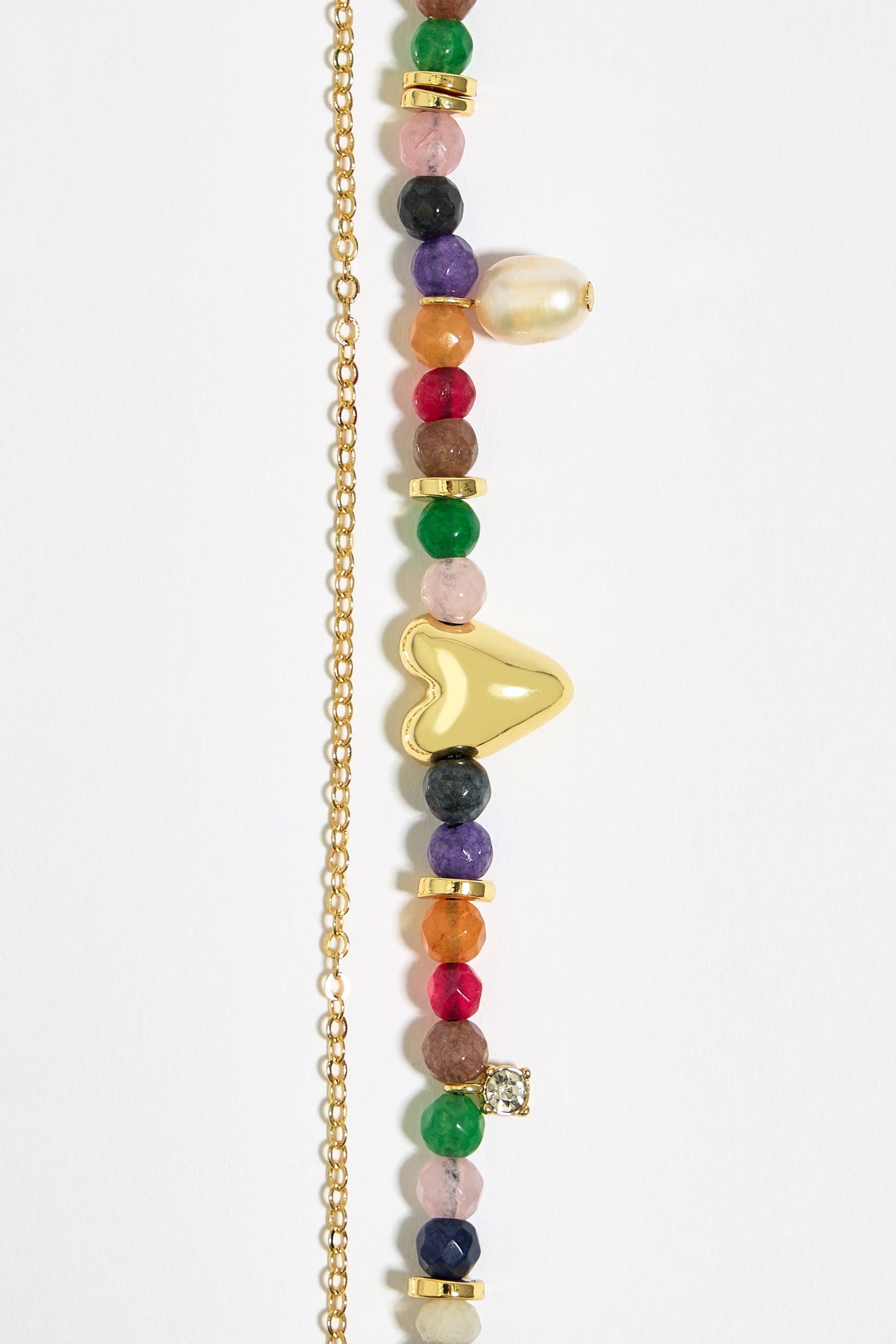 Golden heart and stones bracelet