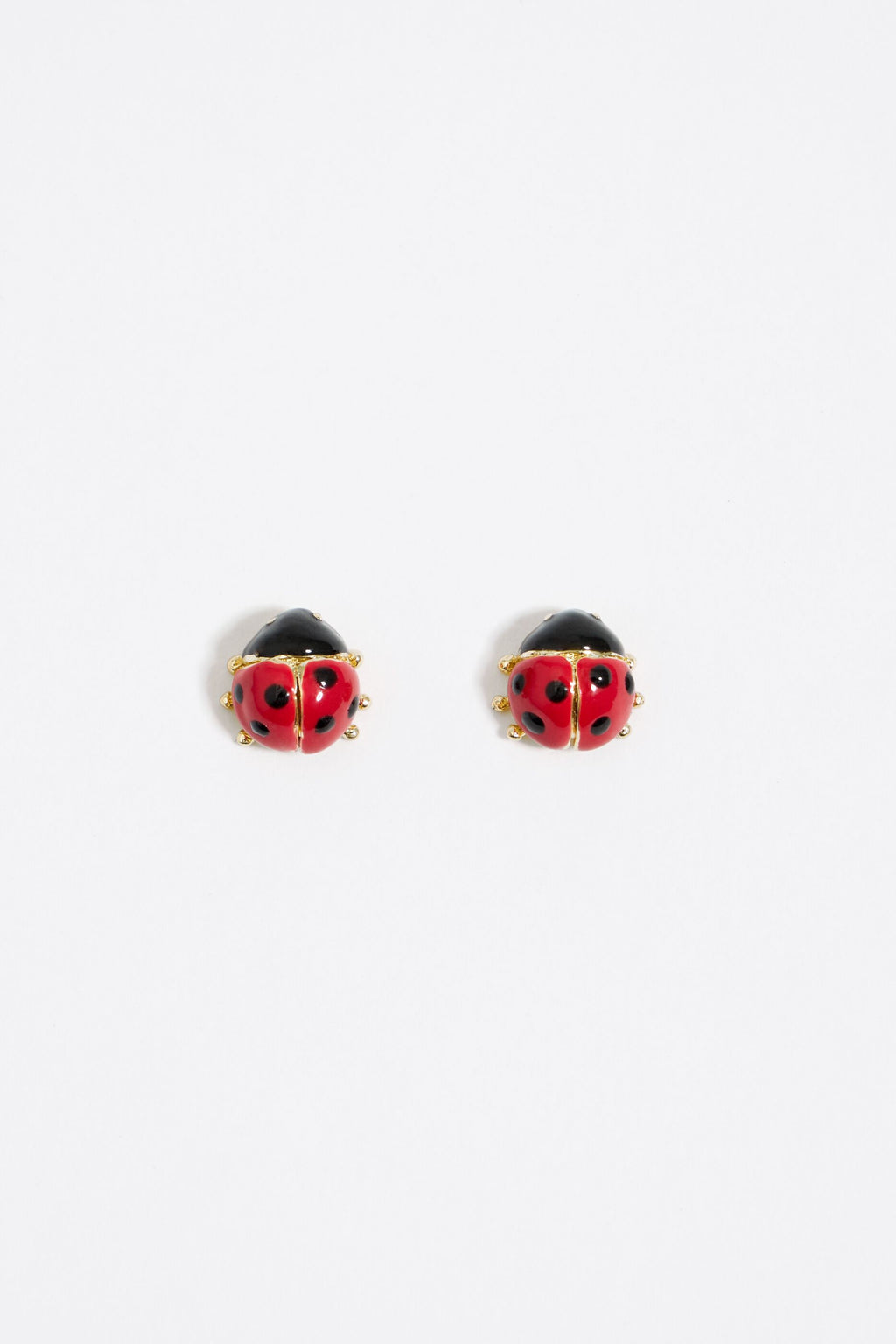 Mini golden ladybug earrings