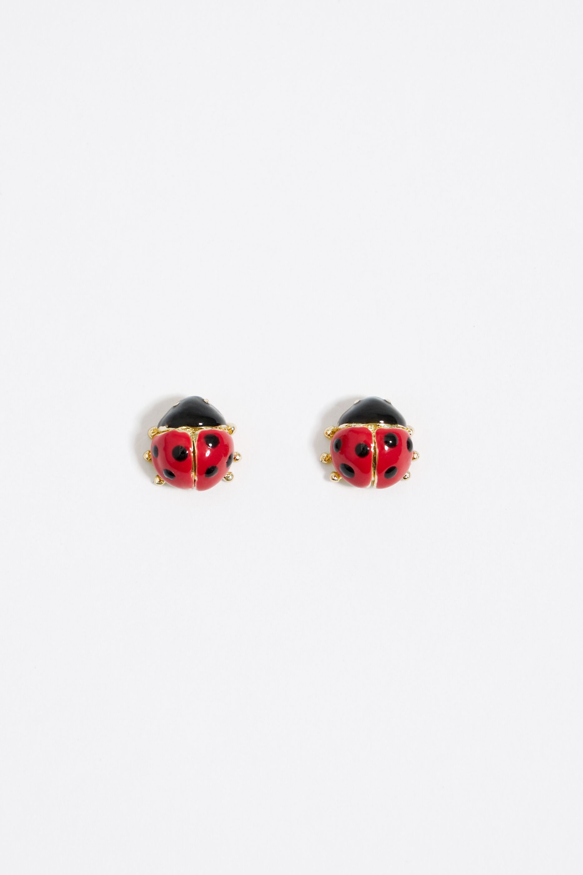 Mini golden ladybug earrings
