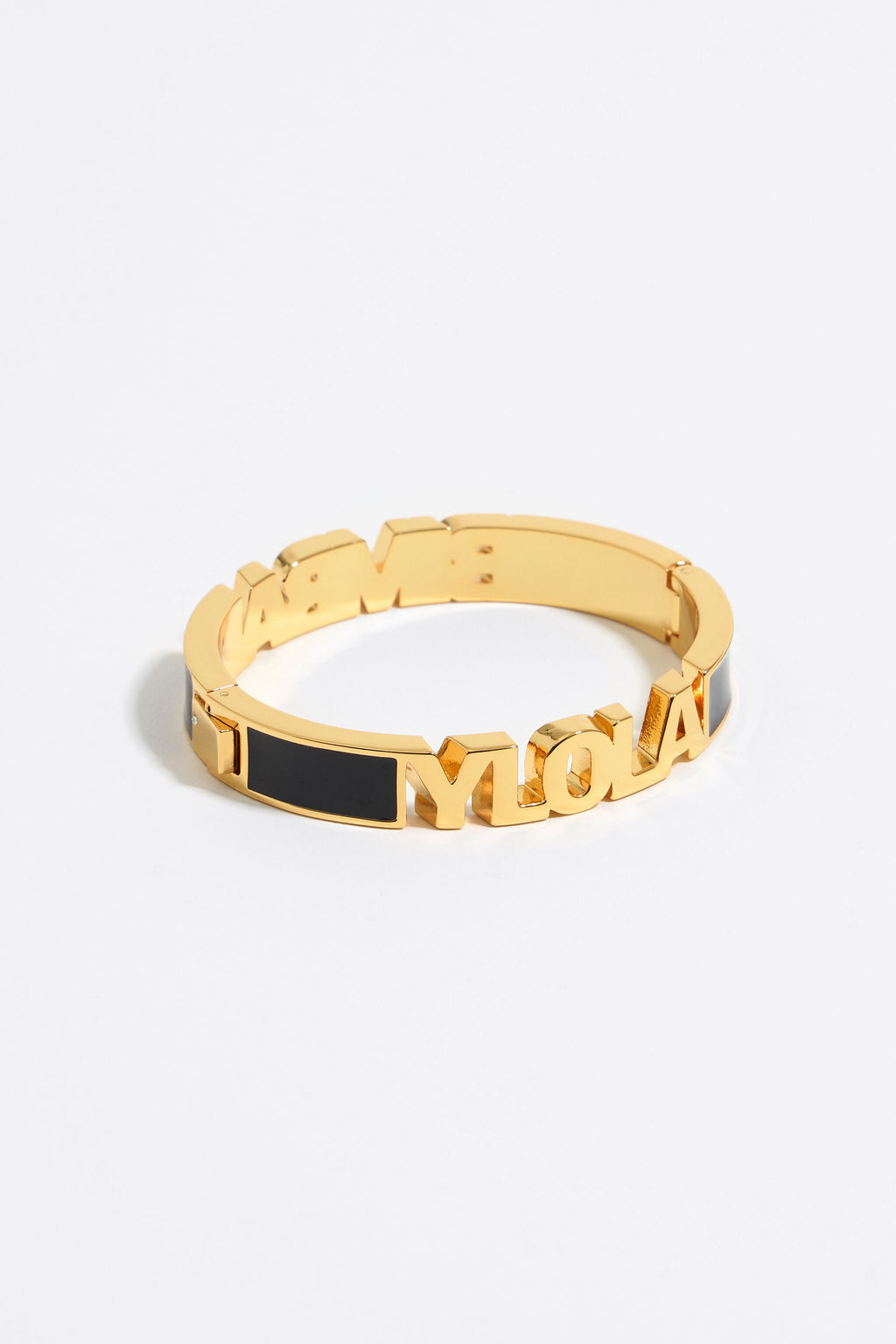Black enamel logo bracelet