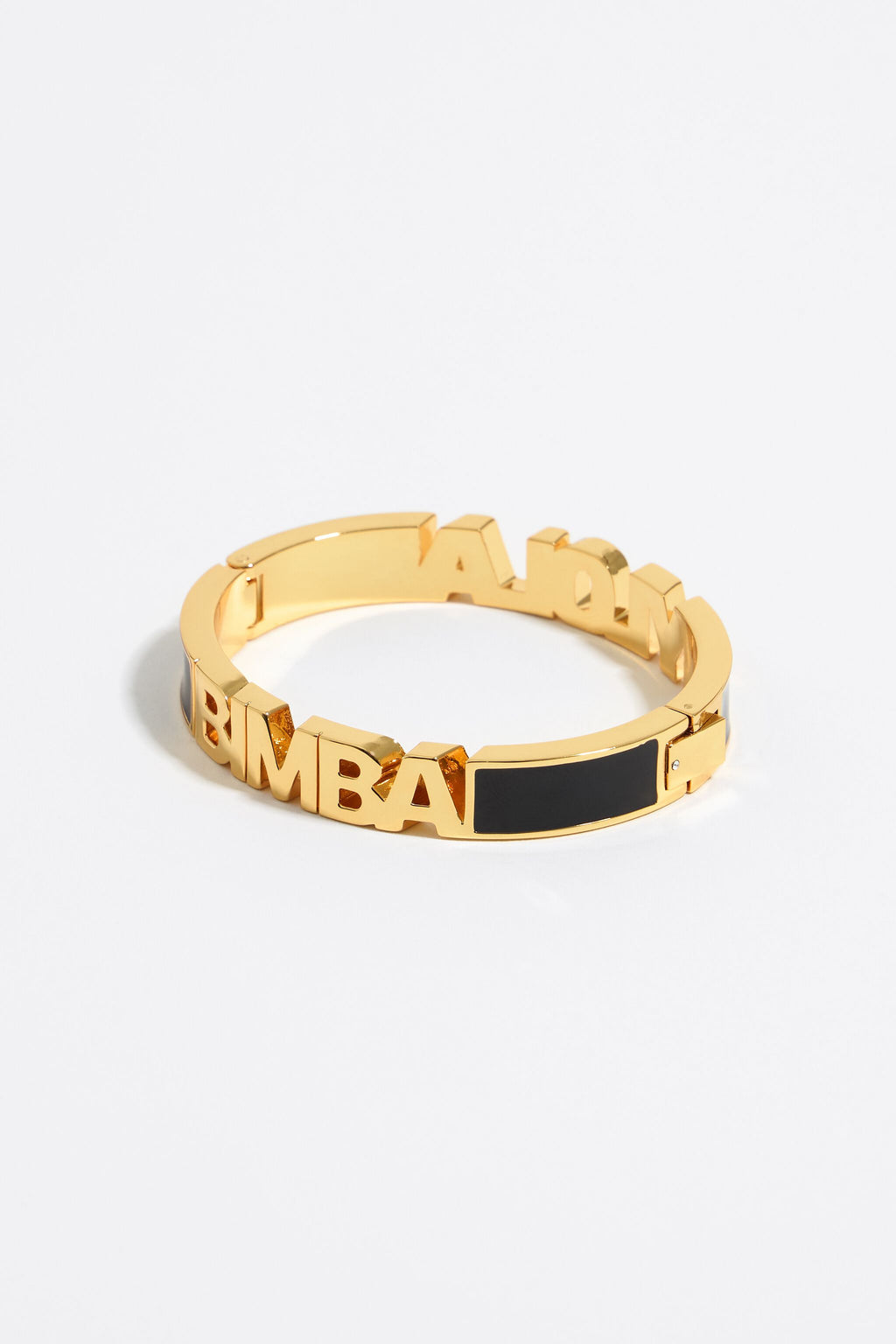 Black enamel logo bracelet