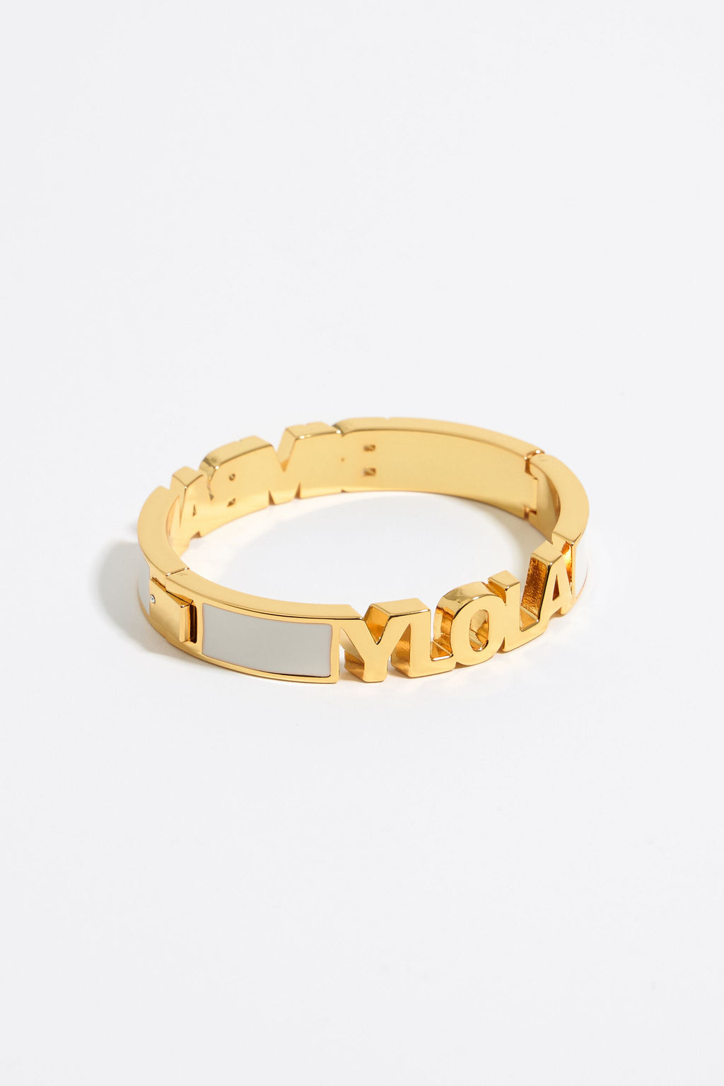 Ivory enamel logo bracelet