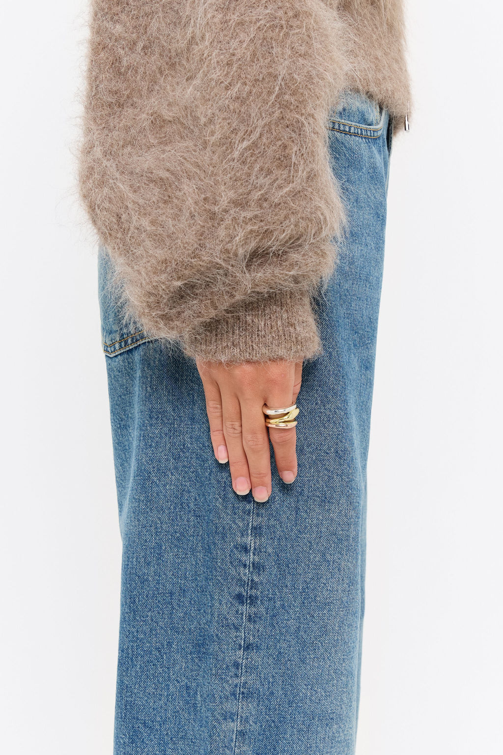 Multicolor three-band ring