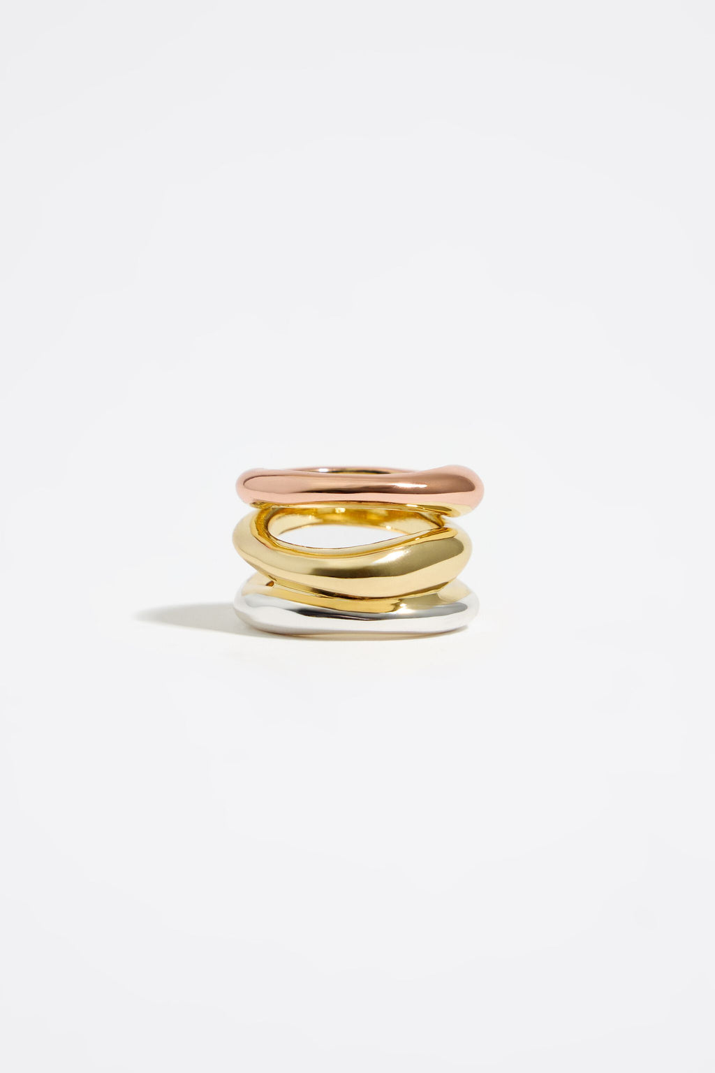 Multicolor three-band ring