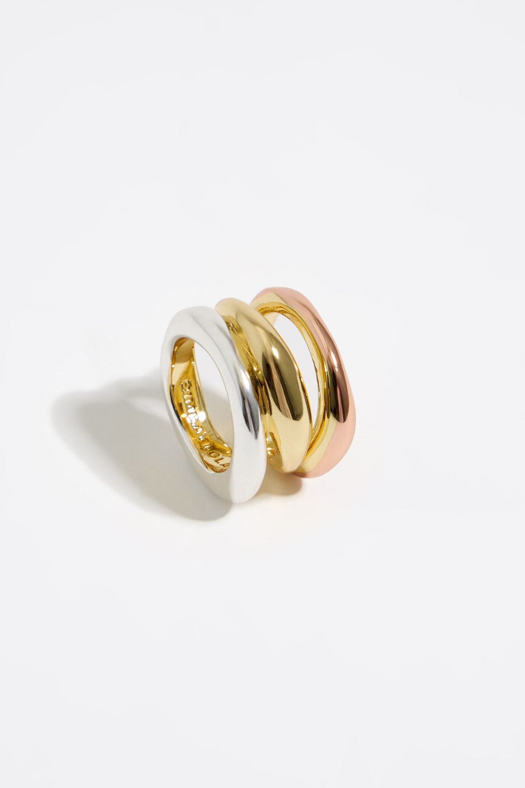 Multicolor three-band ring