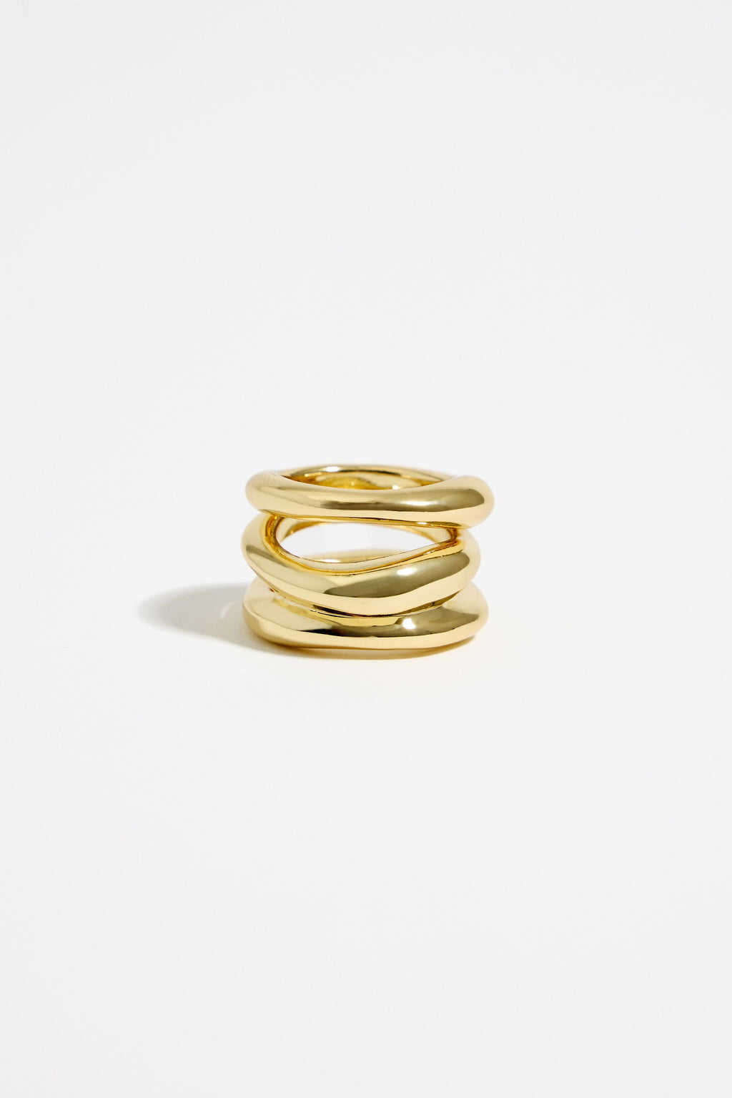 Gold three-band ring