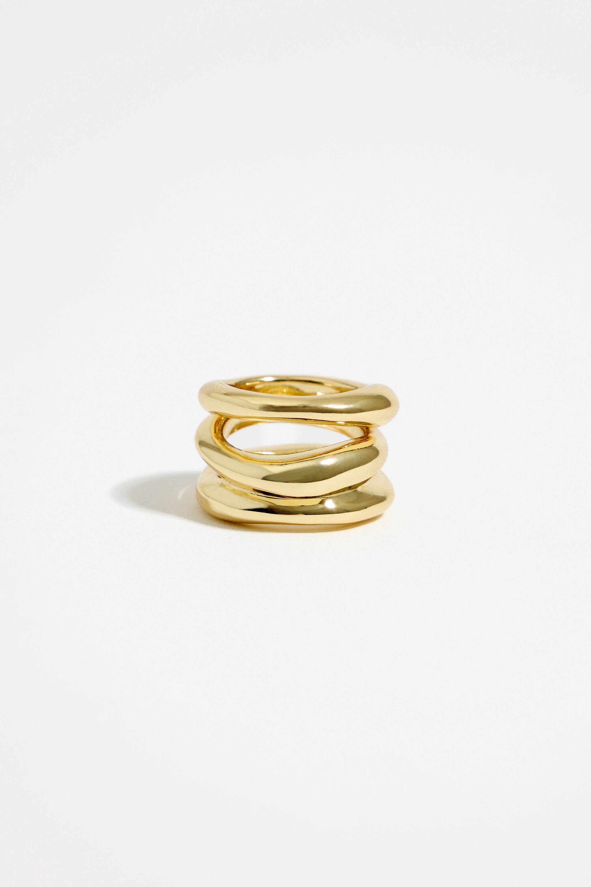 Gold three-band ring
