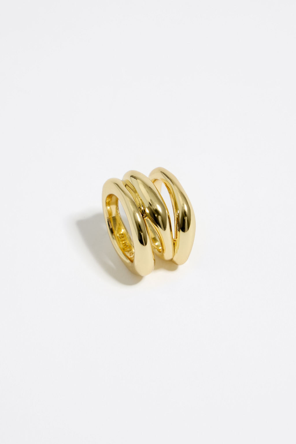 Gold three-band ring