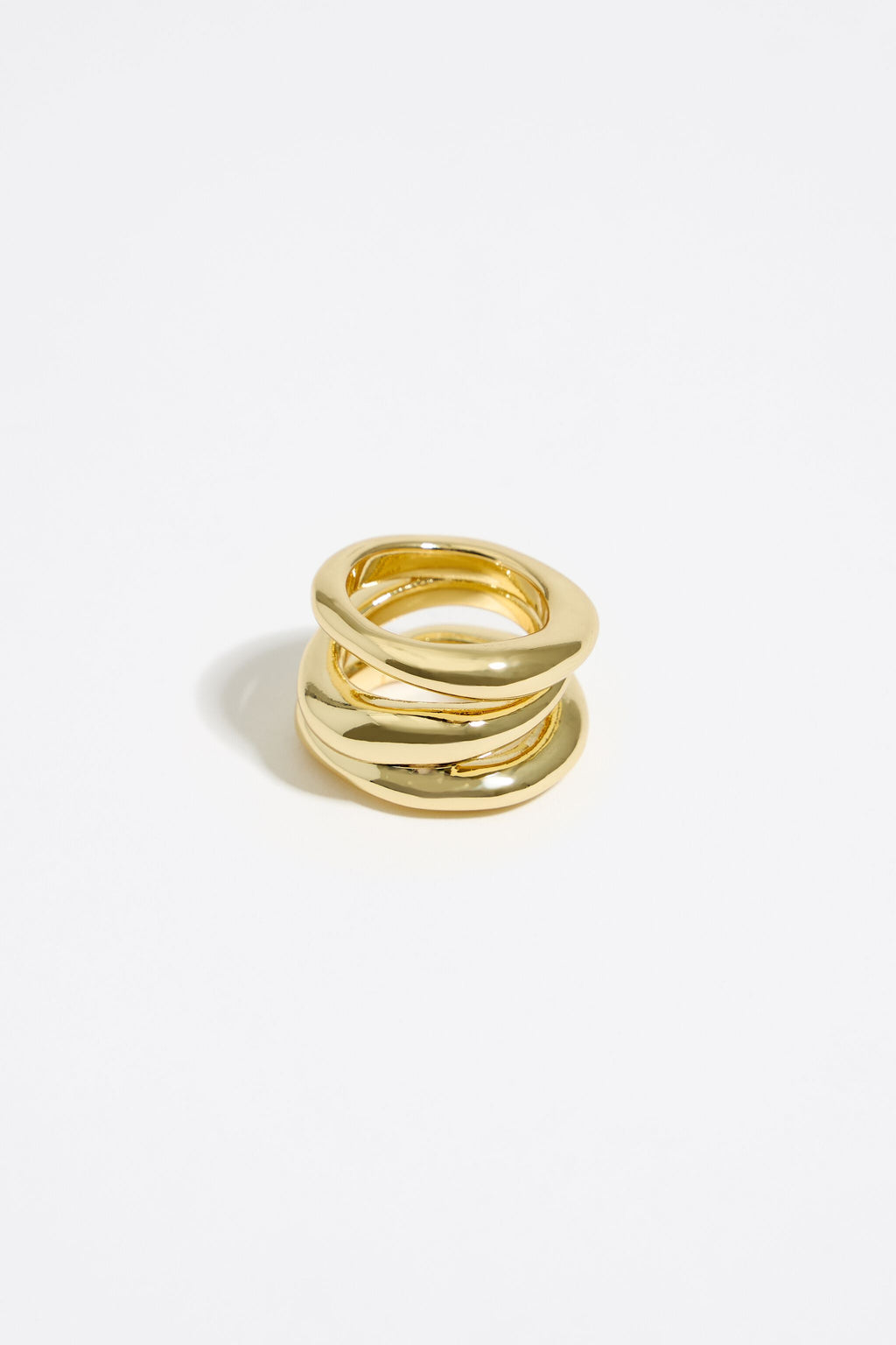 Gold three-band ring