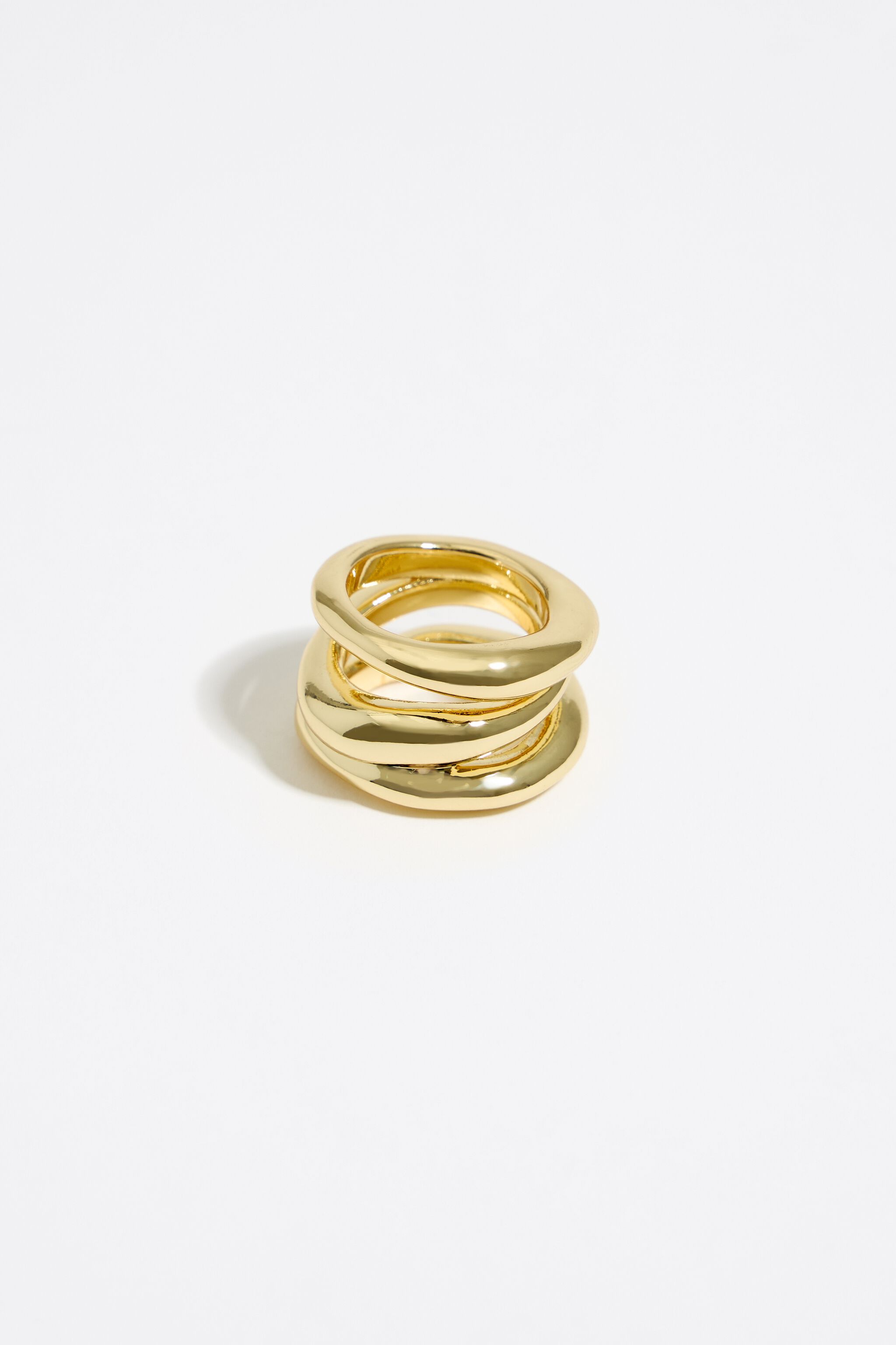 Gold three-band ring
