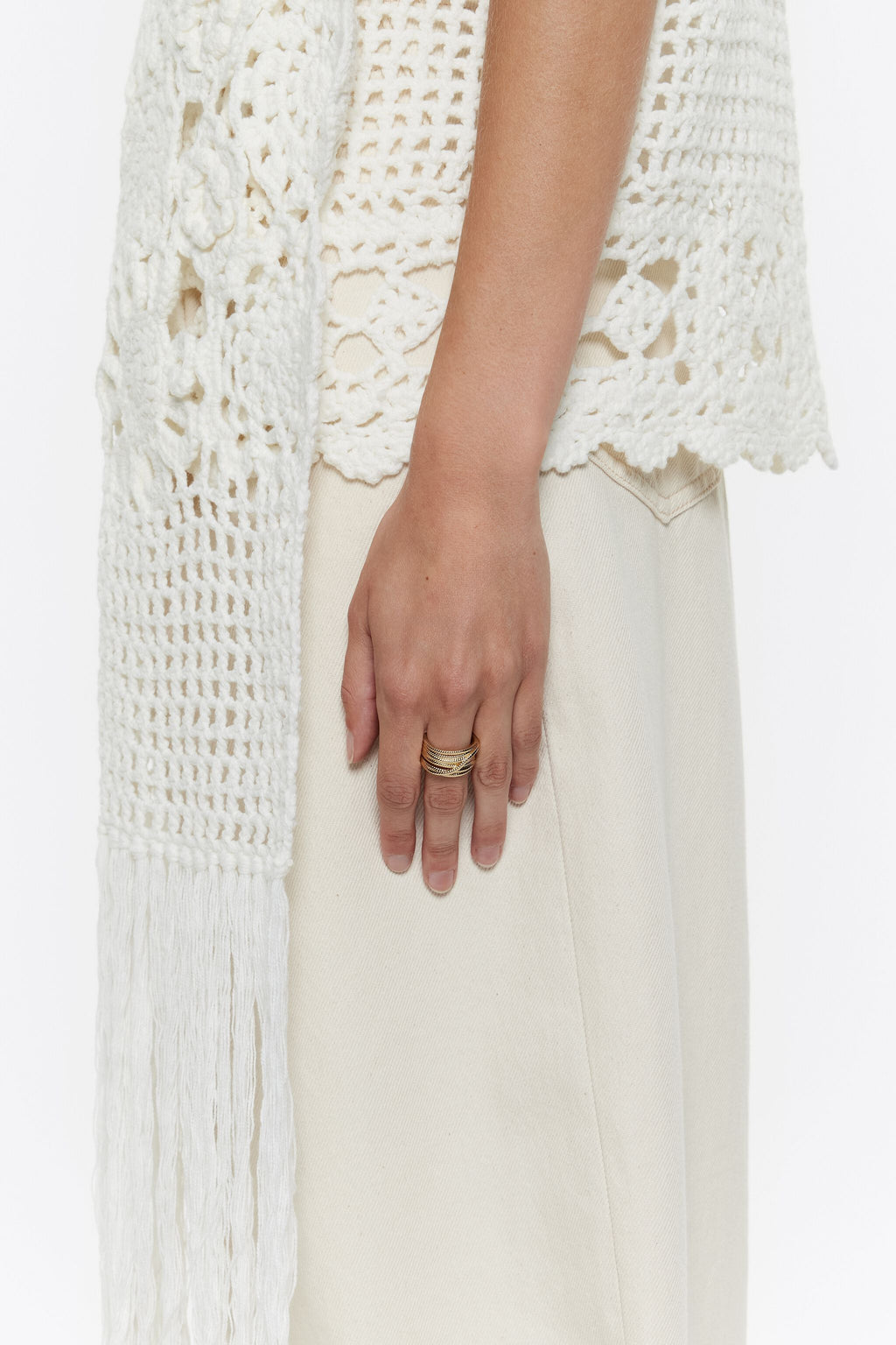 Gold snake chain ring