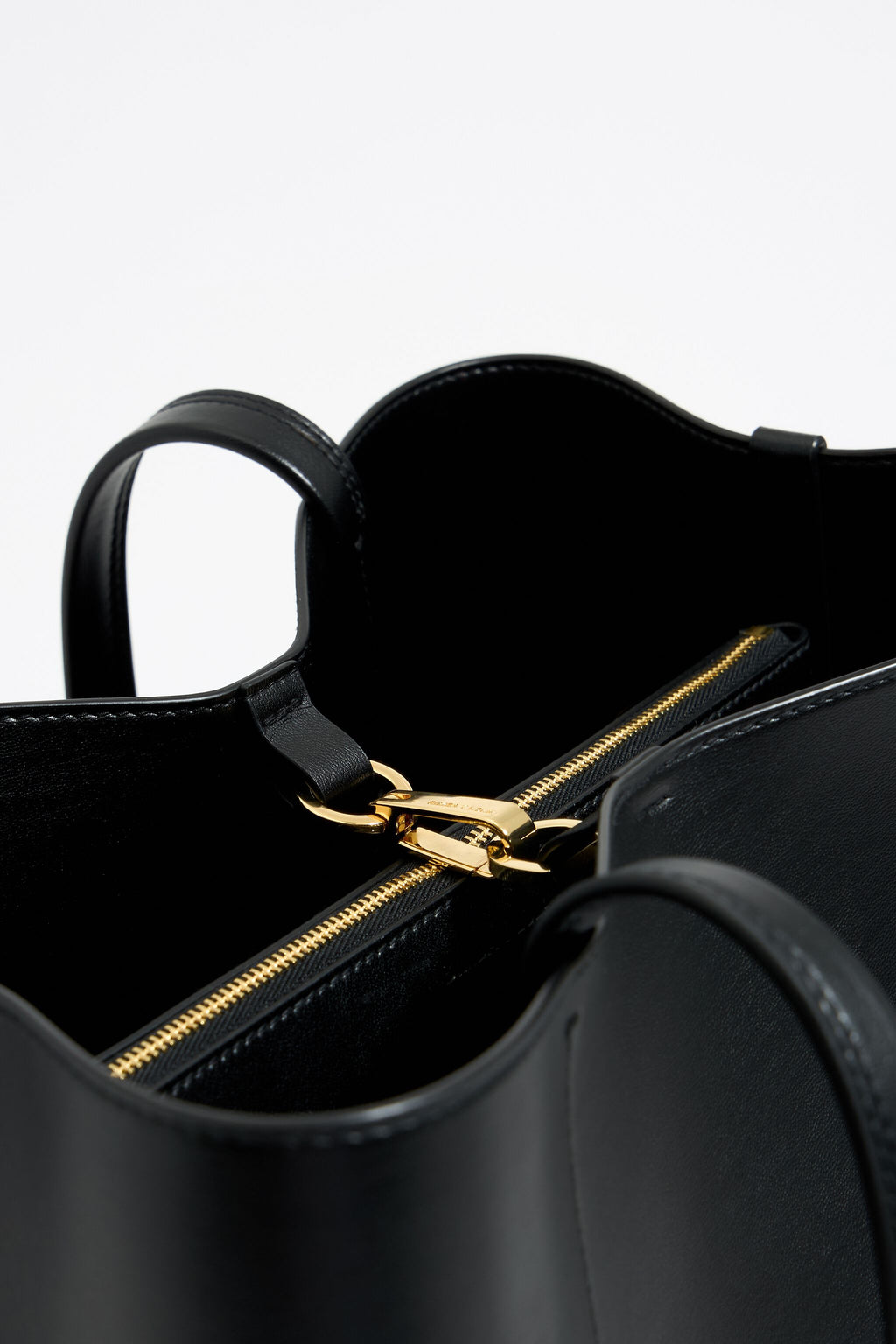 Large black leather Chihuahua shopper bag