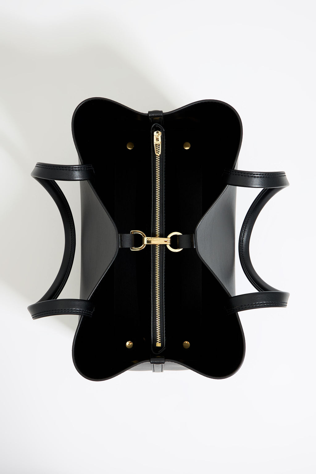 Large black leather Chihuahua shopper bag