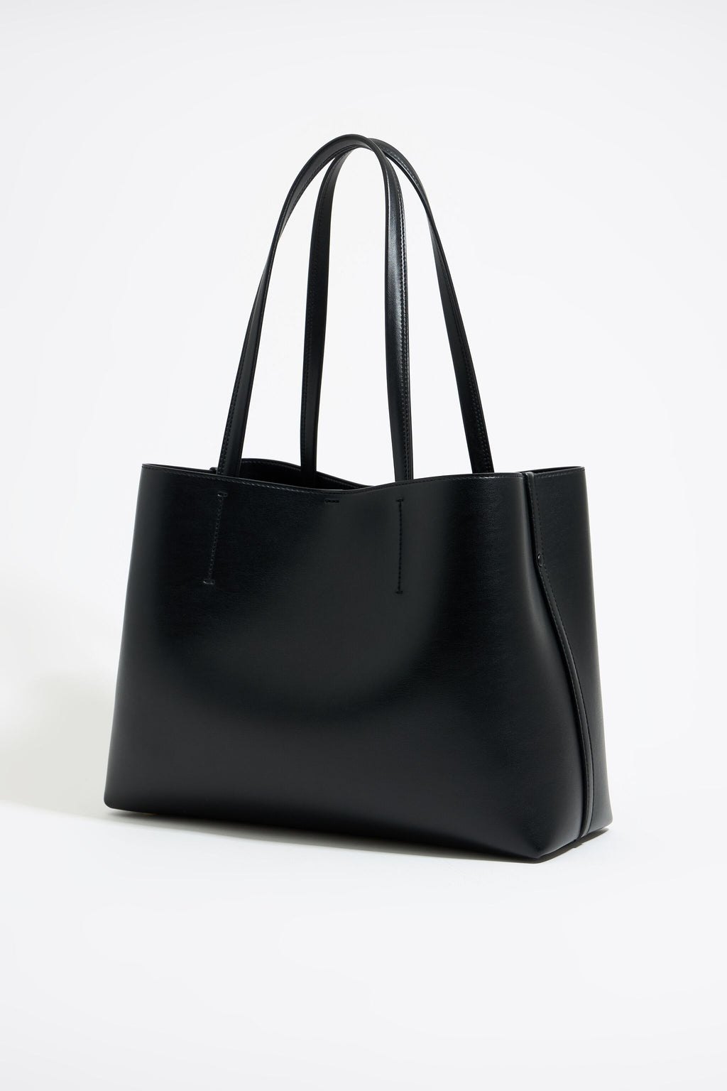 Large black leather Chihuahua shopper bag