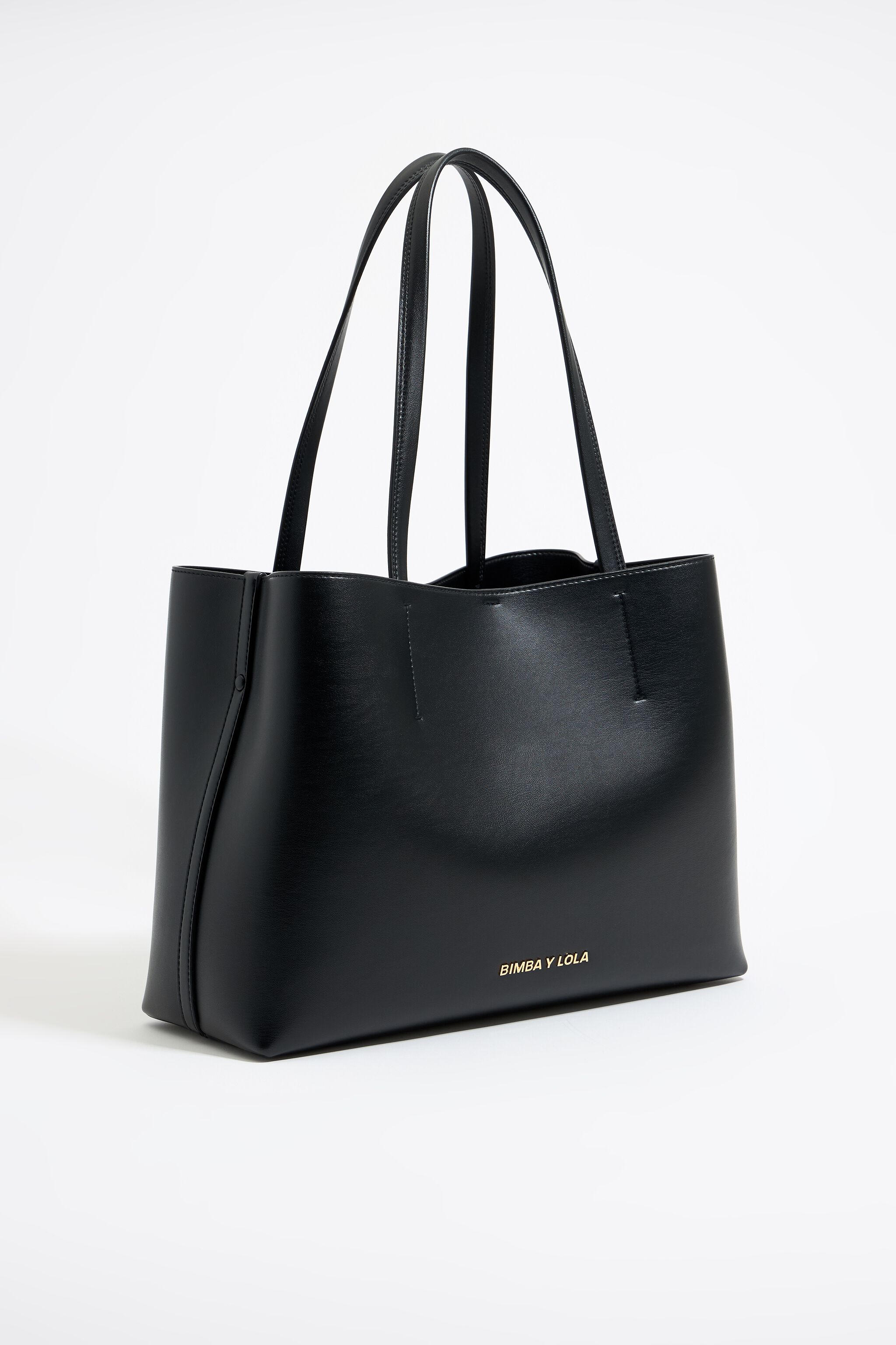 Large black leather Chihuahua shopper bag