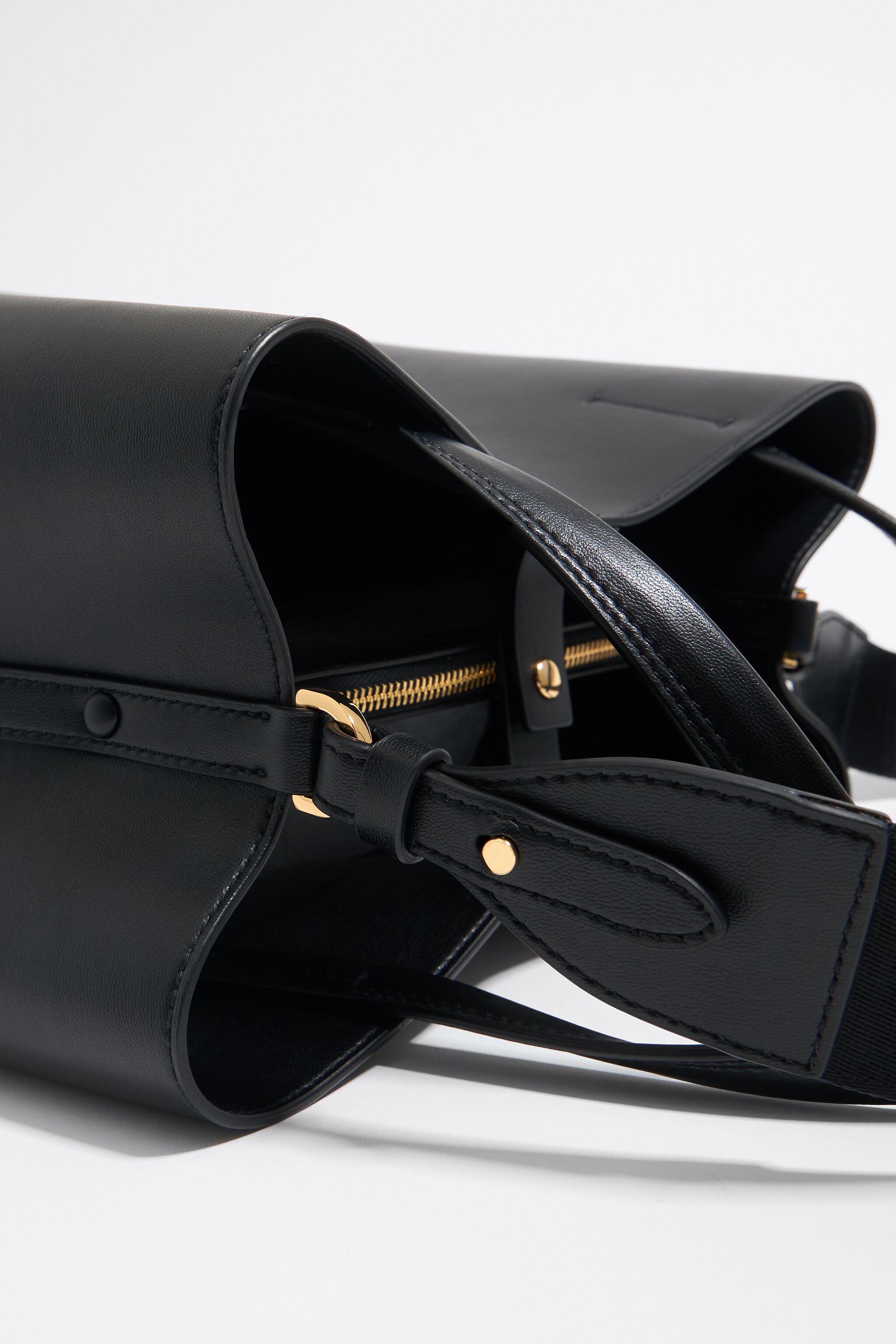 Large black leather Chihuahua bag