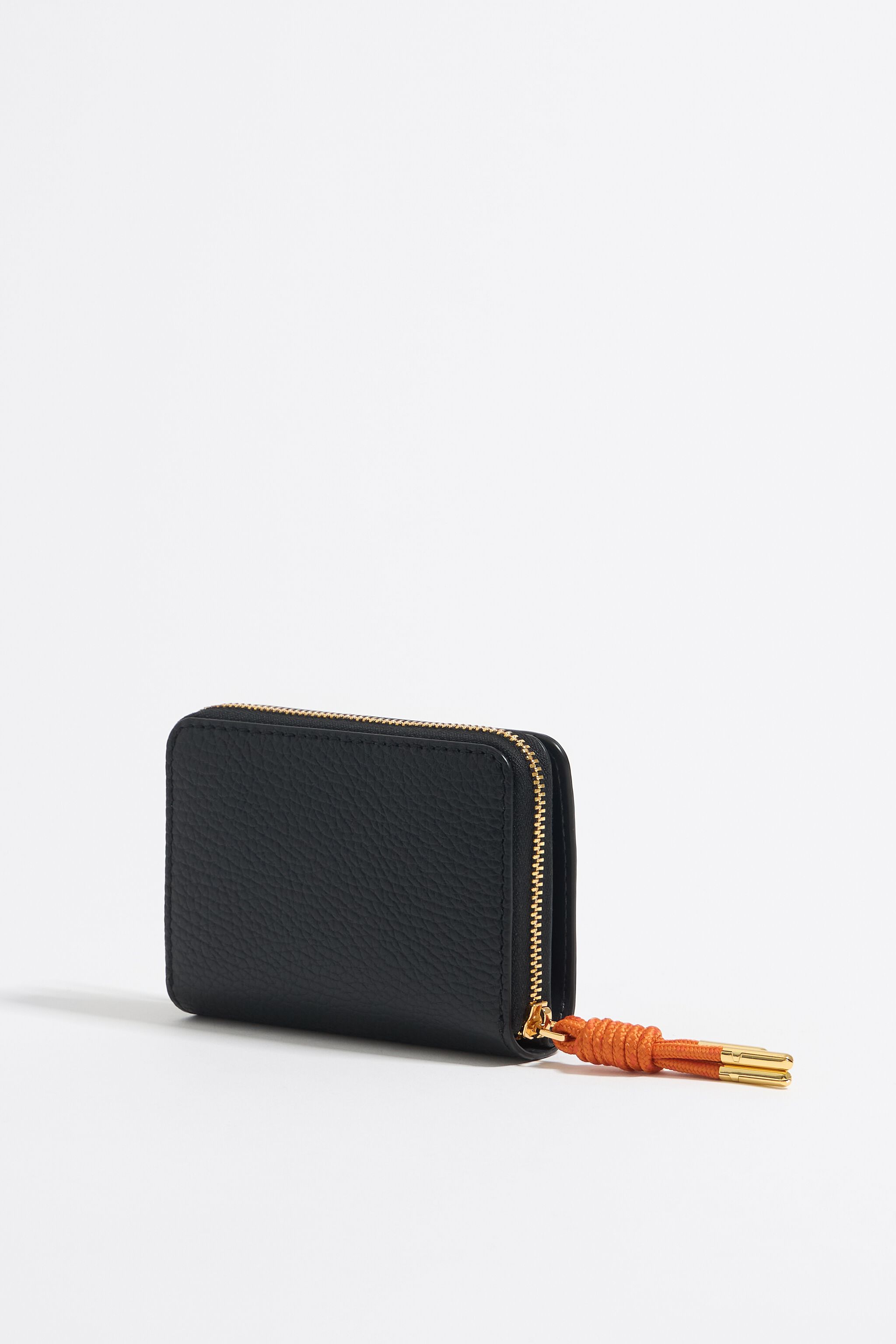 Black leather flap purse