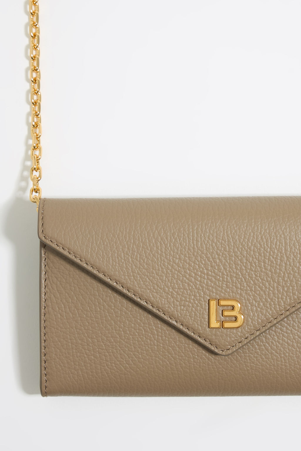 Taupe leather mini flap bag
