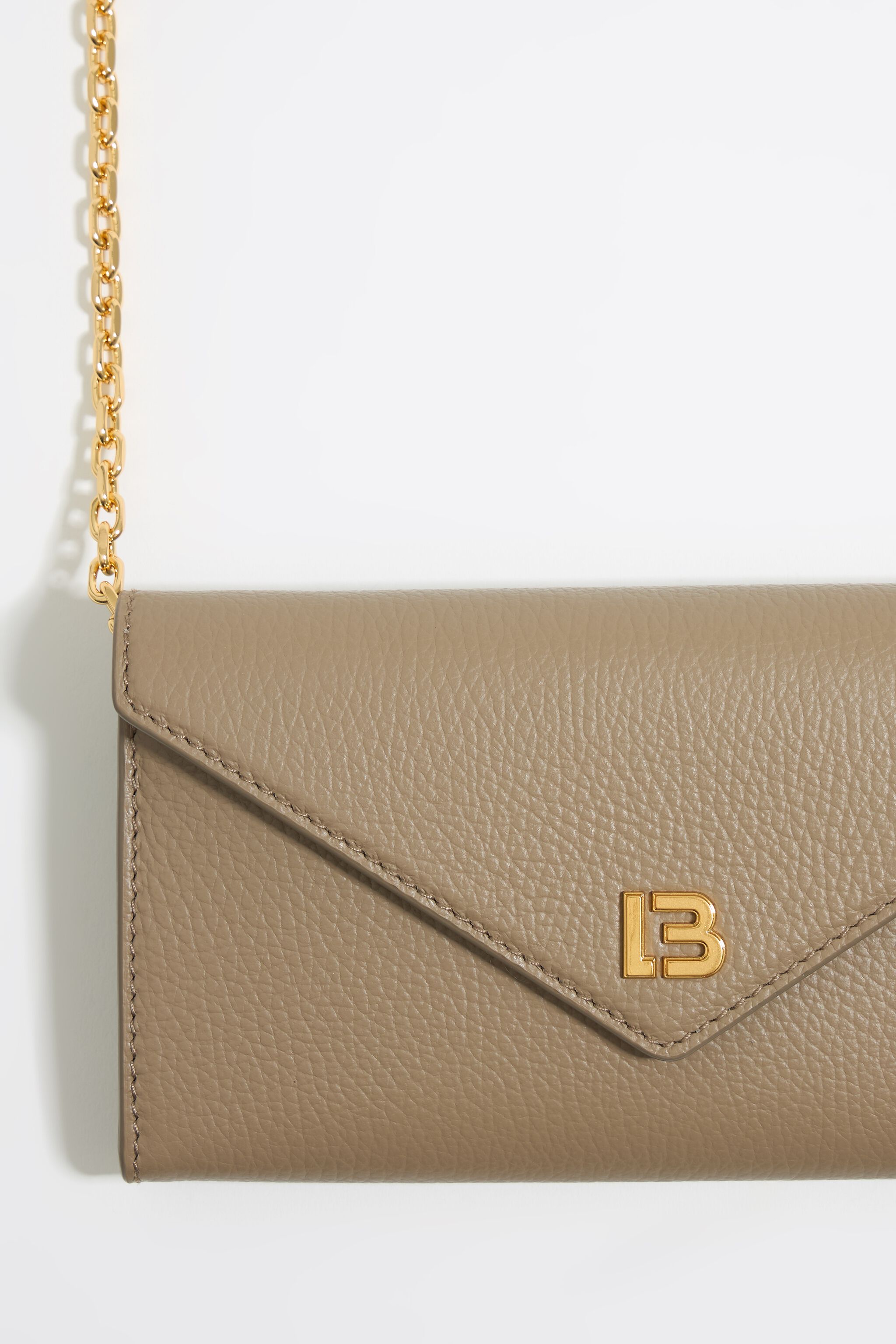 Taupe leather mini flap bag