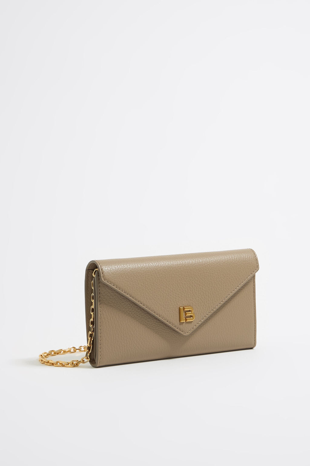 Taupe leather mini flap bag