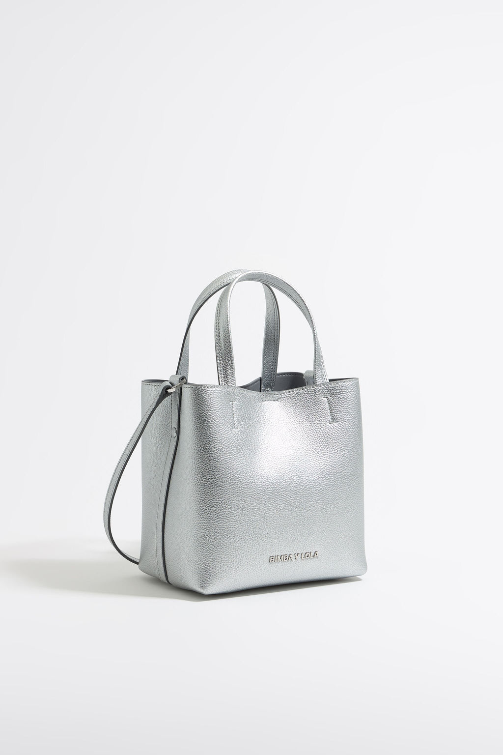 Small silver leather Chihuahua bag