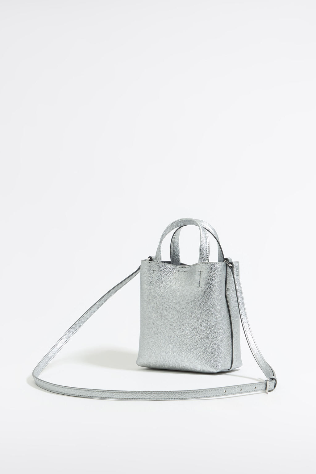 Mini silver leather Chihuahua bag