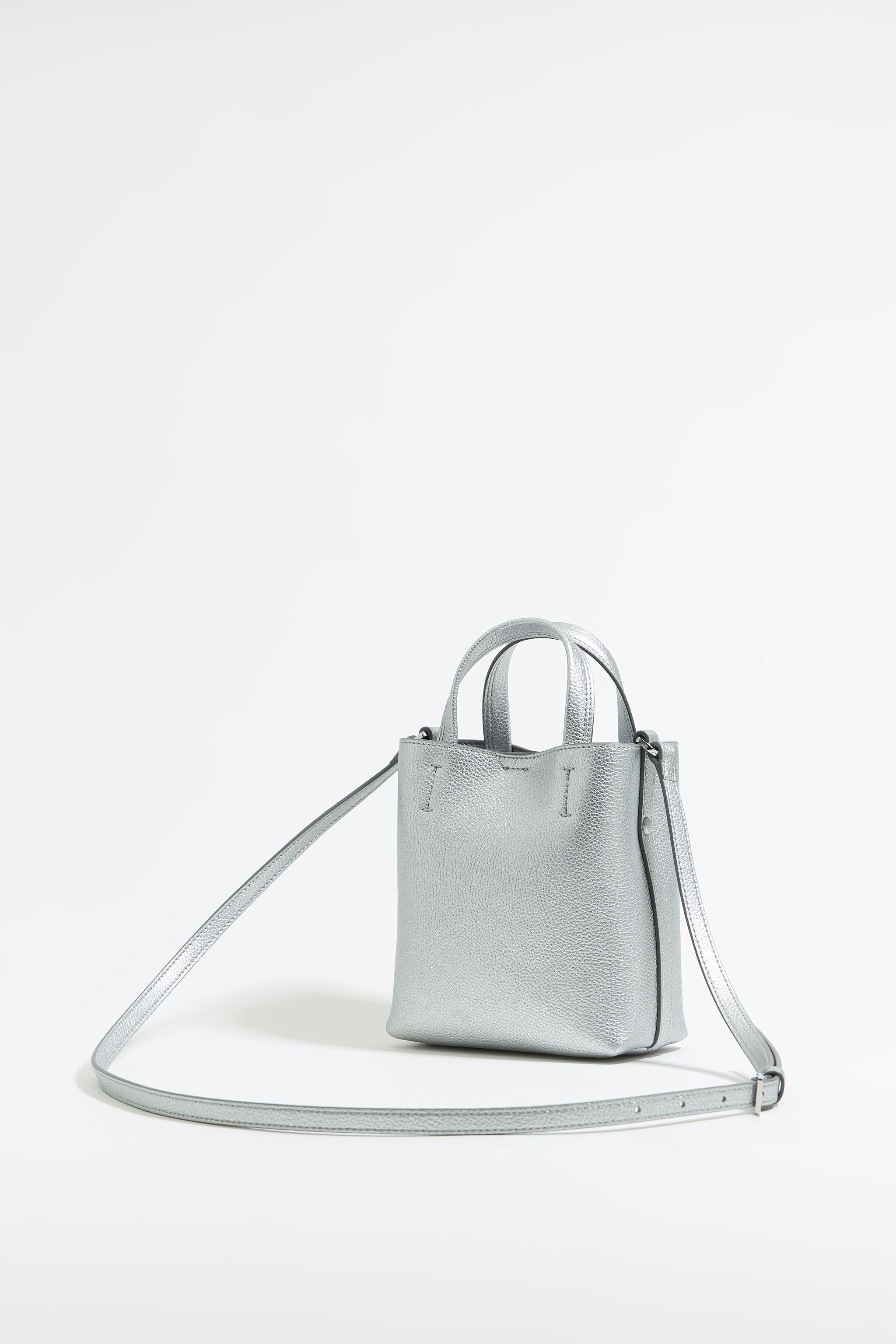 Mini silver leather Chihuahua bag