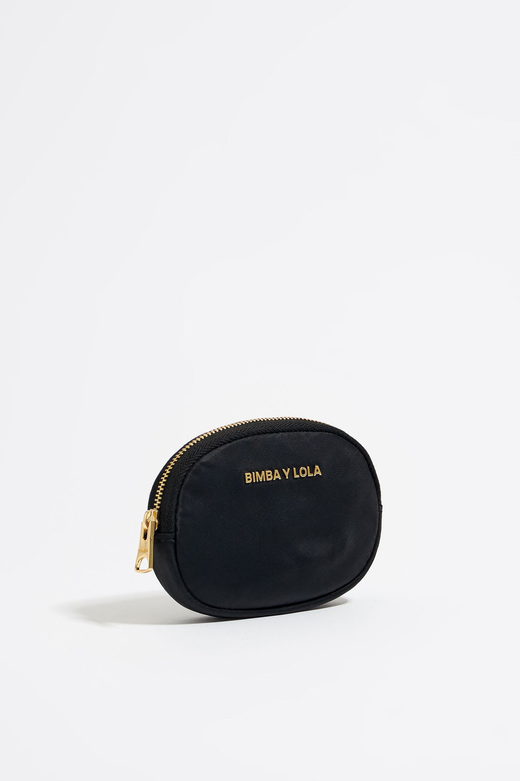 Black nylon oval coin purse
