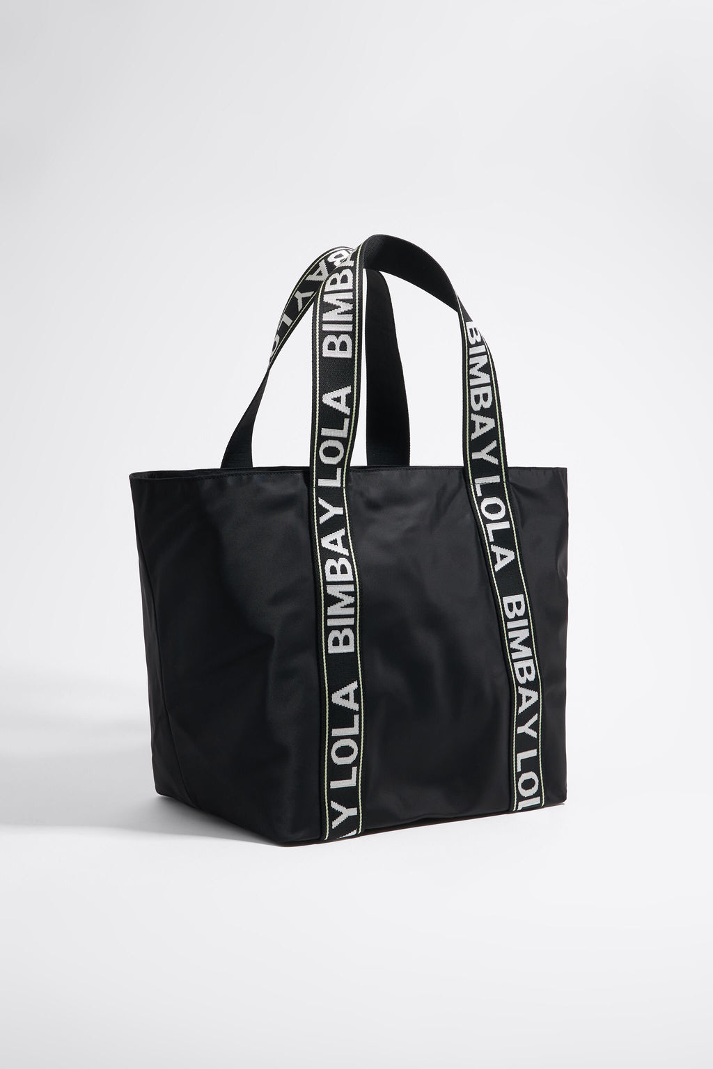 Black nylon maxi shopper bag
