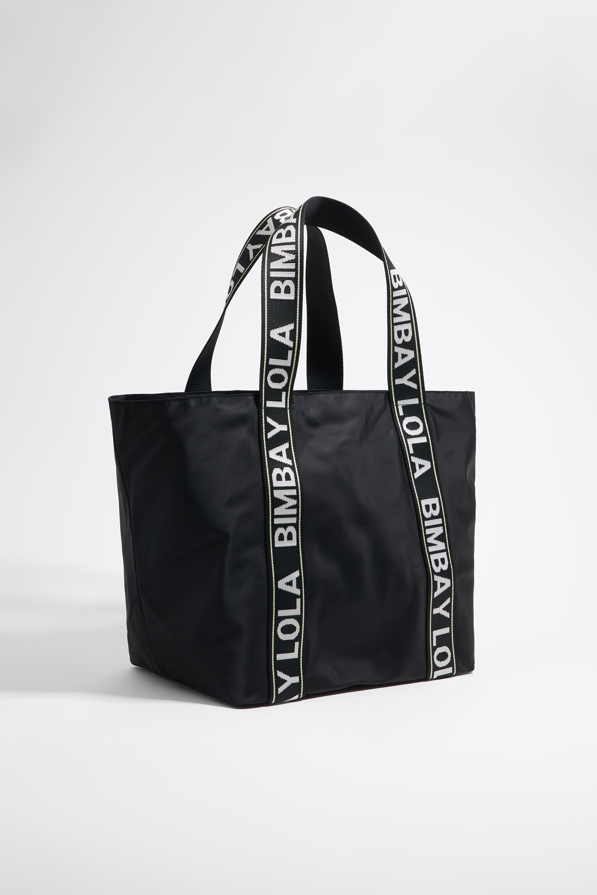 Black nylon maxi shopper bag