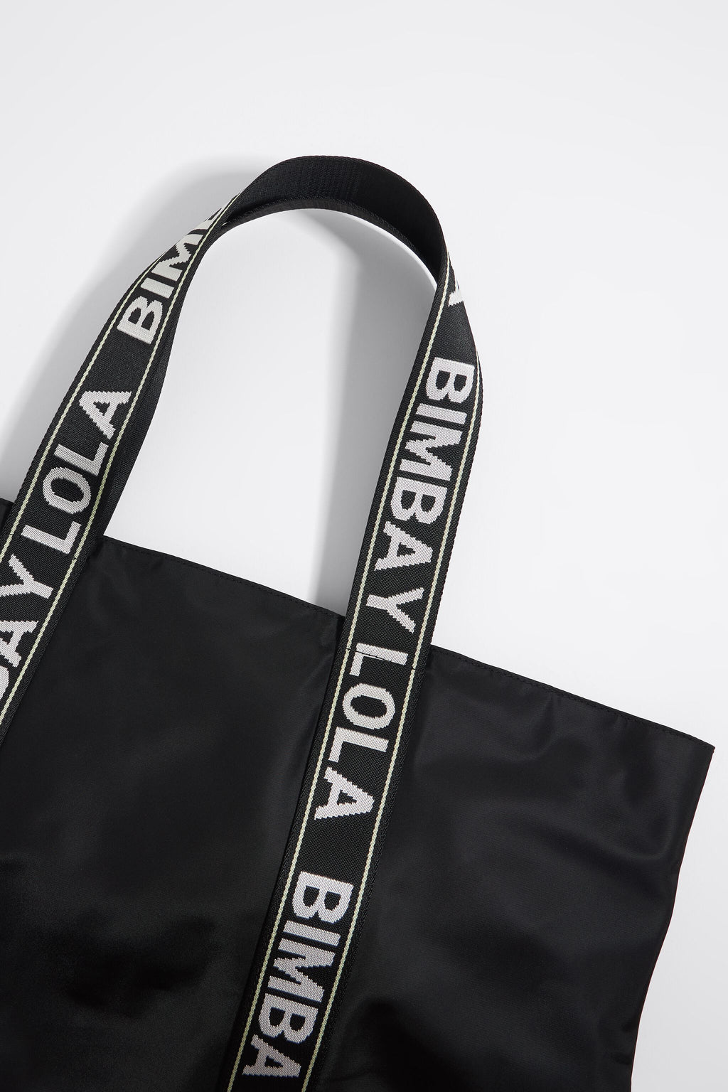Black nylon maxi shopper bag