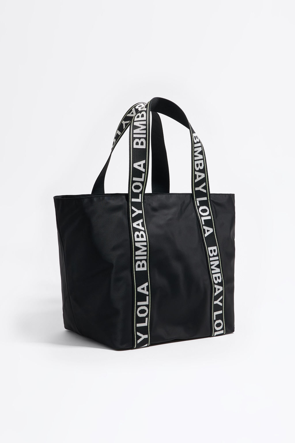 Black nylon maxi shopper bag