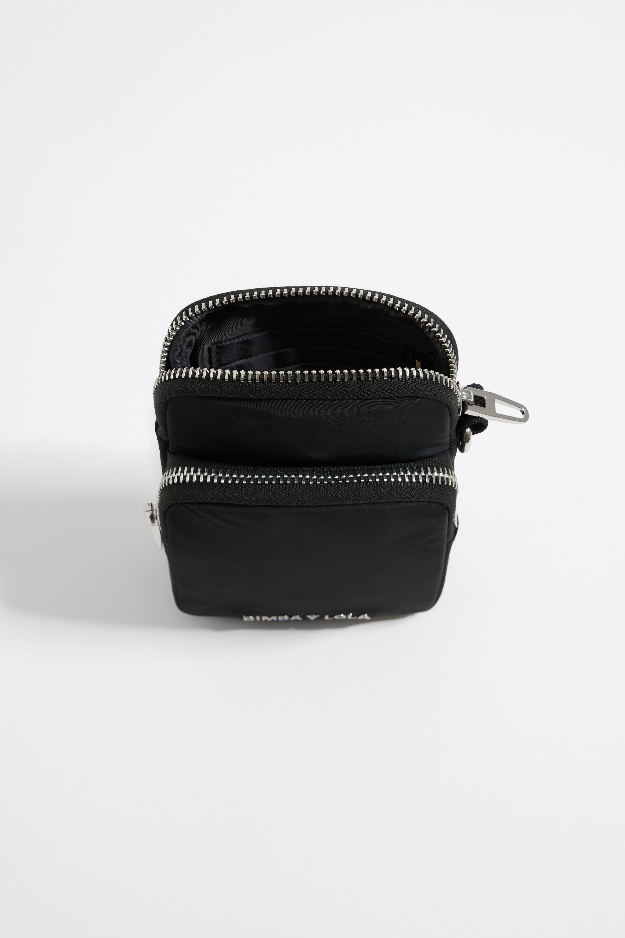 Mini black nylon crossbody bag