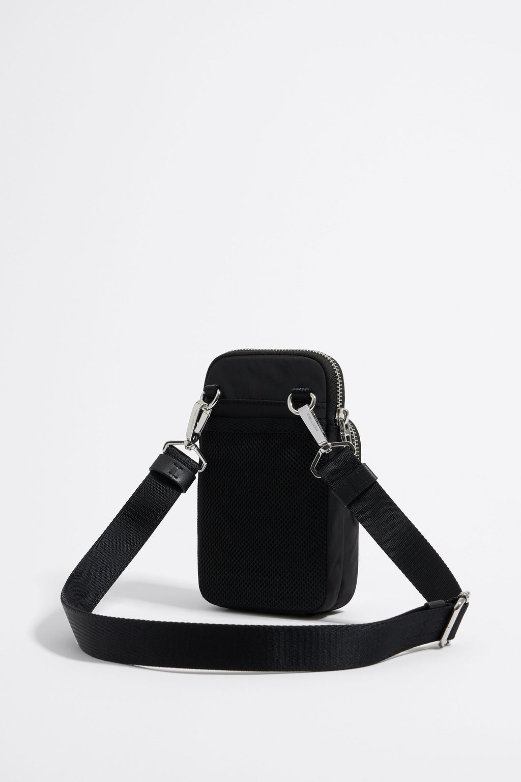Mini black nylon crossbody bag