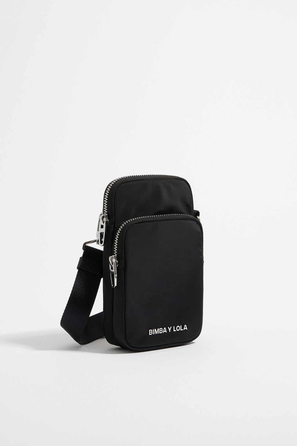 Mini black nylon crossbody bag